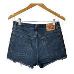 Levi's High Rise Denim Jean Shorts Frayed Hem Dark Wash Casual Women Size 29 Photo 5