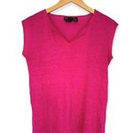 Jones New York | XS | 100% Linen Magenta Pink Sleeveless V-Neck Blouse T-Shirt Photo 0