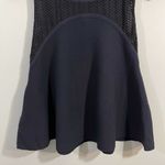 Lela Rose Navy Eyelet Waist Short Sleeve Fit & Flare Knit Dress Size S Photo 5