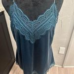 Davi & Dani New With Tags Velvet Lace Cami  Turquoise blue Large Photo 0