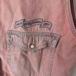 Harley Davidson Women’s Pink Pearl Snap Sleeveless Biker Vest, size Large # Photo 2