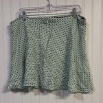 SO  green white blue checkered mini skirt flowy lightweight women's L Photo 1