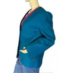 Pendleton TEAL BLUE AND PINK VINTAGE 1980'S WOOL BLAZER (16) Photo 2