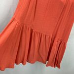 Fresha London Boutique Coral Ruffle Wrap Tie Dress Women's size Medium Red Photo 7