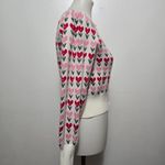 Jessica Simpson Ivory Cropped Heart Cardigan Romantic Feminine Valentine's Day Pink Size XS Photo 3