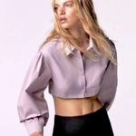 ZARA Longsleeve Cropped Button Up Shirt Size S NWT Photo 0