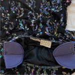 Vintage Cocktail Dress Medium Formal 80s Art Deco Beaded Holiday Party RARE Black Photo 13