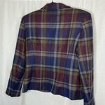 Rena Rowan  for Saville VINTAGE Blue Purple Plaid Wool Blazer‎ Jacket Size 4 Photo 2