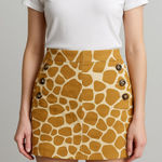 J.Crew Giraffe Print Button-Front Mini Skirt Photo 0
