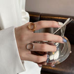 Boutique NEW Women's Solid Circle Ring Adjustable Gold Plated S925 Photo 10