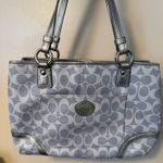Coach F18921 Signature Heritage Satchel Bag blue/silver Photo 0