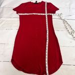 Forever 21  Women's Red  Curved Hem High Neck Short Sleeve Dress Sz S Photo 2