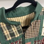 Vintage Handmade Christmas Quilt Bomber Jacket Size L/XL Green Photo 7