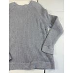 Vince  Women's Gray Cotton‎ Ribbed Knit Raglan Long Sleeve Sweater Large Photo 9