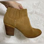Steve Madden  Leather Suede Thinker Booties Tan Boot Block Stacked Heel Size 7.5 Photo 11