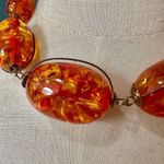 Large chunky amber tone choker necklace Photo 3