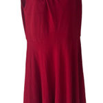Eliza J  Size 10 Red Knit Fit‎ & Flare Midi Dress Photo 0