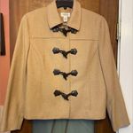 Talbots 100% Pure Camel Hair Lined Jacket Coat Horn Toggle Button Close-Petit 12 Photo 0