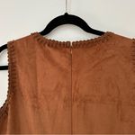 Nanette Lepore  Faux Suede Whip Stitch Sleeveless Shift Dress Size 12 Womens Photo 3