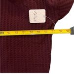 Free People  Juicy Deep Wine Waffle Knit Cowl Neck Oversized Sweater Small NWT Photo 5