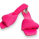 Open Edit  Cleo Sandal Size 5 Neon Pink Barbie Kitten Block Heel‎ 80s Slip On Photo 4