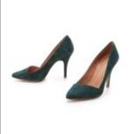 Madewell  The Mira Suede Point Toe Heels in Green‎ Size 6 Photo 9
