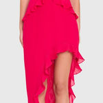 Amanda Uprichard  Anessa Gown strapless midi dress high low hem size medium Photo 0