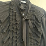 Bailey44 BAILEY / 44 Black Sheer Ruffle Long Sleeve Blouse Womens Small​ Photo 3