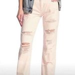 BLANK NYC NWOT Destroyed Boyfriend Jeans Ditz Blush Pink Distressed Rips Size 24 Photo 0