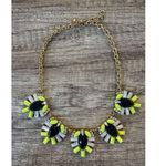 J. Crew Opalalite, Black & Spring Yellow Brass Bib Statement Necklace Photo 0