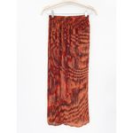 Ronny Kobo Jay Orange Velvet Striped Pull On Midi Skirt Size Medium Photo 1