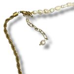 Keachains 18k Gold Plated Stainless Steel Freshwater Pearl Rope Chain Necklace Photo 3