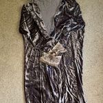Velvet Long Sleeve Robe Gray Size L Photo 0