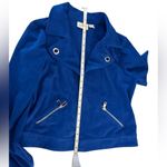 Chico's  total blue‎ Velvet Blazer Jacket 1 Womens Photo 3