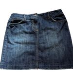 Loft Ann Taylor Denim Skirt with Fringe Hem Photo 2