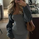 Abercrombie & Fitch  Gray Ribbed Long Sleeve Maxi Bodycon Dress  Photo 2
