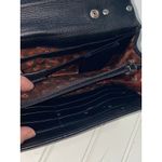 Brighton Black Croc-Embossed Top-Handle Satchel Silver Hardware Convertible Bag Photo 5