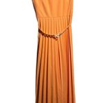 Vintage 70s Miss Shaheen Orange Palazzo Pleated Wide Leg Jumpsuit 6 Disco USA Photo 0