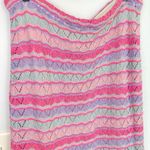 Vintage Womens L Pink Pastel Stripe Crochet Midi Skirt Fairycore Boho Beach Y2K Size L Photo 9