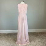 Adrianna Papell  Pink Crepe and Lace Evening Gown Size 10 Thigh Slit Formal Dress Photo 3