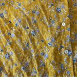 Rachel Zoe  Golden Yellow Floral Button Down 100% Linen Short Sleeve Top Size XS Photo 4