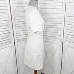 H&M  Boulce Tweed Short Sleeve Sheath Dress Ivory Shimmer Medium Photo 3