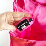 Retrofete Rosa Corset Drape Open Back Satin Maxi Slip Gown Dress Hot Pink Large Photo 2