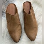 Frye Rowen Gore Mule Beige Suede Leather Block Heels Photo 5