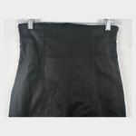 High Rise Faux Leather Pencil Skirt Sz S Black Side Slit Shaping Career Academia Photo 2