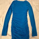 Oh Polly Long Sleeve Cut Out Mini Dress In Blue Photo 4