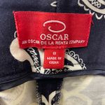 Oscar de la Renta navy/white large flower capri pants size 8 Photo 5
