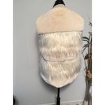 THML  Cream Faux Fur Vest Women's Size S Sleeveless Open Front Layering Photo 2