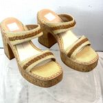 Dolce Vita 10 Platform Chunky Heeled Cork Rope Tan and Cream Summer Sandals Photo 2