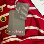 C. Oliver Striped Cold Shoulder Red White Stretch women's‎ shirt M Size M Photo 5